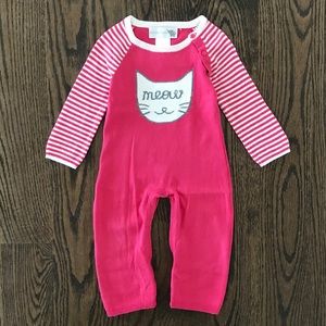 Lucky Jade baby Girl Pink cat/mouse coverall